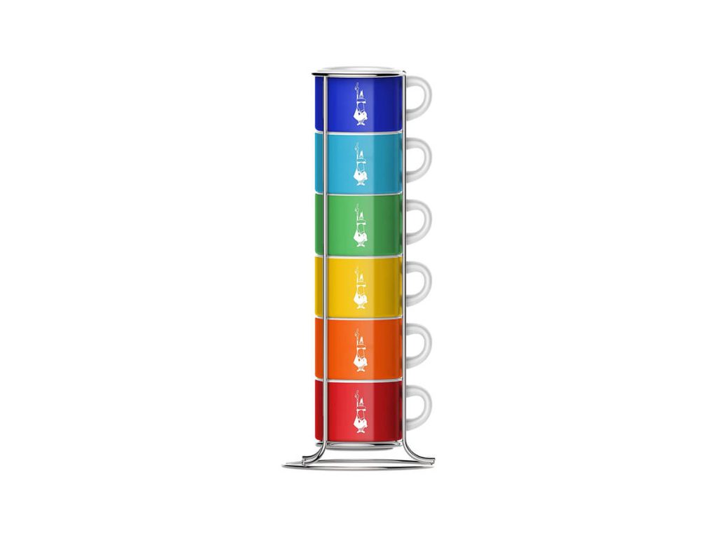 Bialetti - Espressobollar & Standur Multicolor 6stk