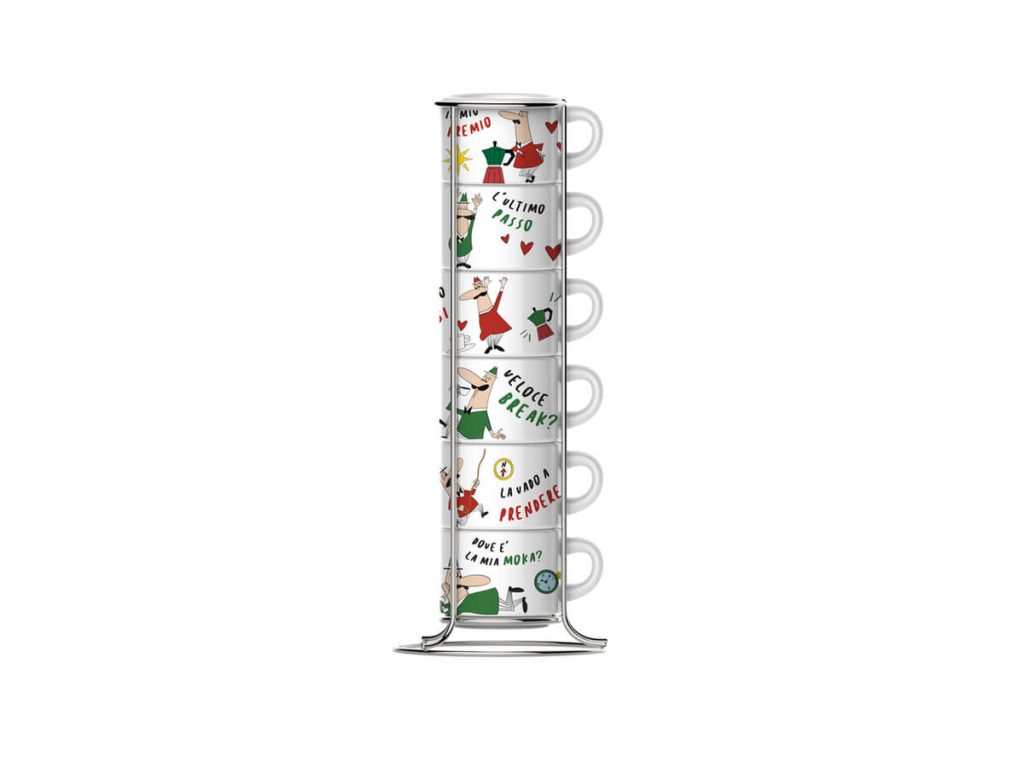 Bialetti - Espressobollar & Standur Italy 6stk