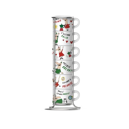 Bialetti - Espressobollar & Standur Italy 6stk