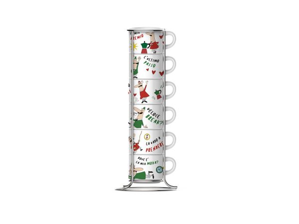 Bialetti – Espressobollar & Standur Italy 6stk