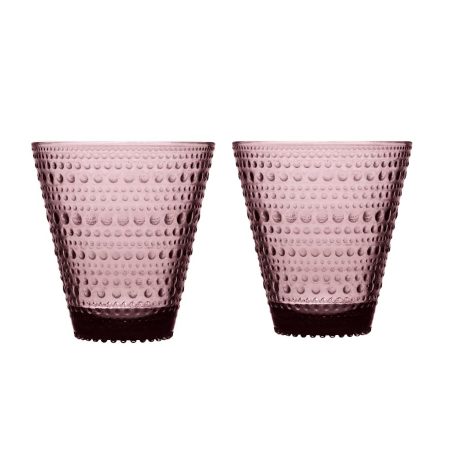 Fjólubleik vatnsglös úr Kastehelmi línunni frá Iittala.