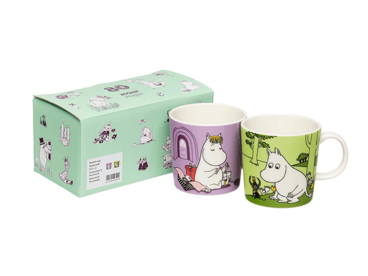 Moomin - Krúsir 80ára Snorkmaiden & Moomintroll 2 í pakka