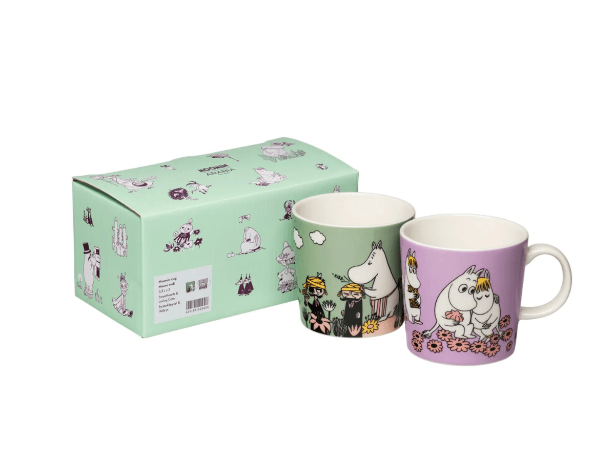 Moomin - Krúsir 80ára Sweethearts & Loving Care 2 í pakka