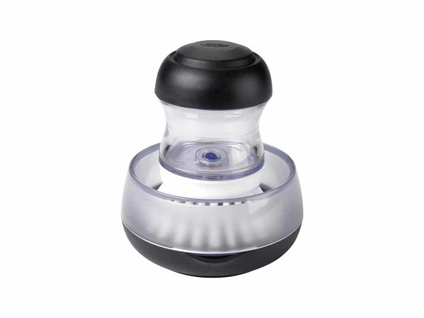 Oxo uppþvottabursti með sápuskammtara.