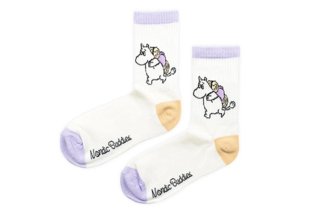 Múmínsokkar 36-42 Retro White/Purple