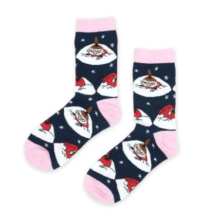 Múmínsokkar 36-42 Mía Litla Snjór Navy/Pink