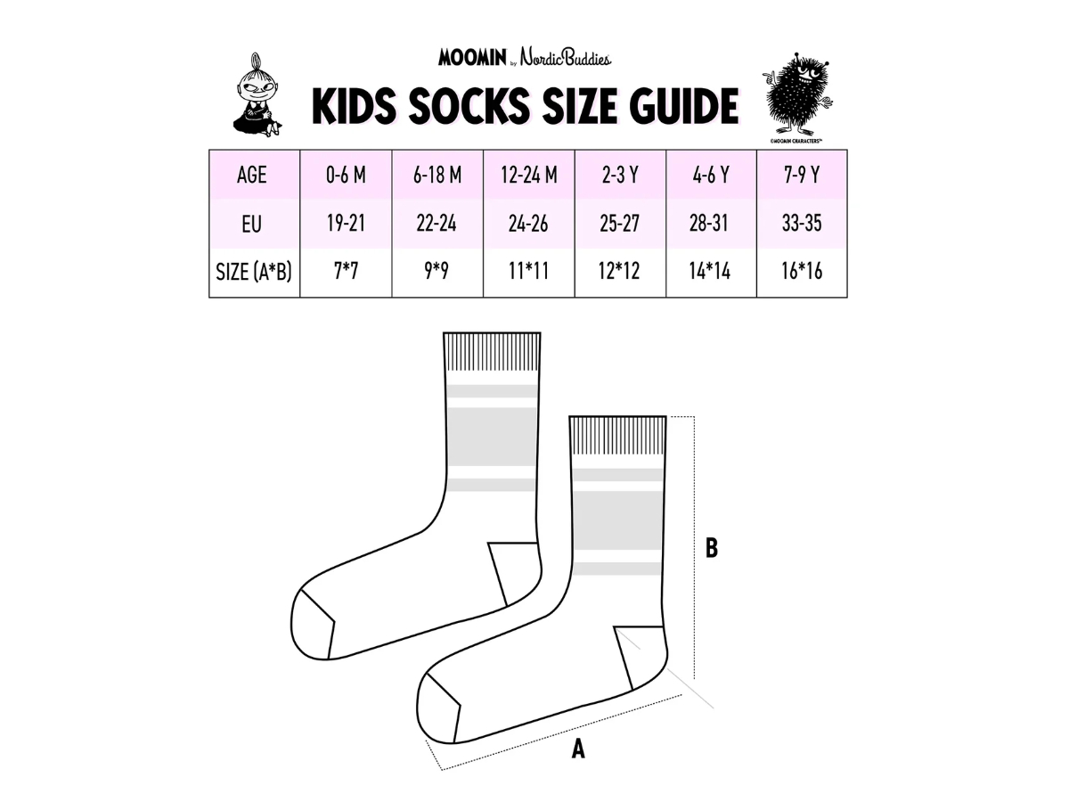 Moomin Barnasokkar 2pack Gulir og Dökkbláir - Image 2