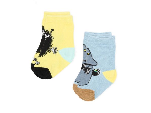 Moomin Barnasokkar 2pack Pjakkurinn & Morrinn Yellow/Turkís