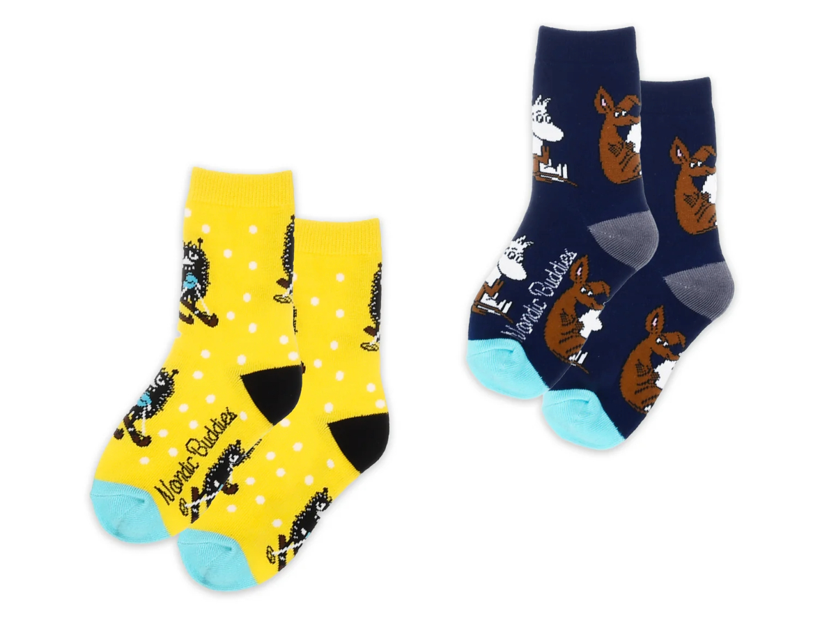 Moomin Barnasokkar 2pack Gulir og Dökkbláir
