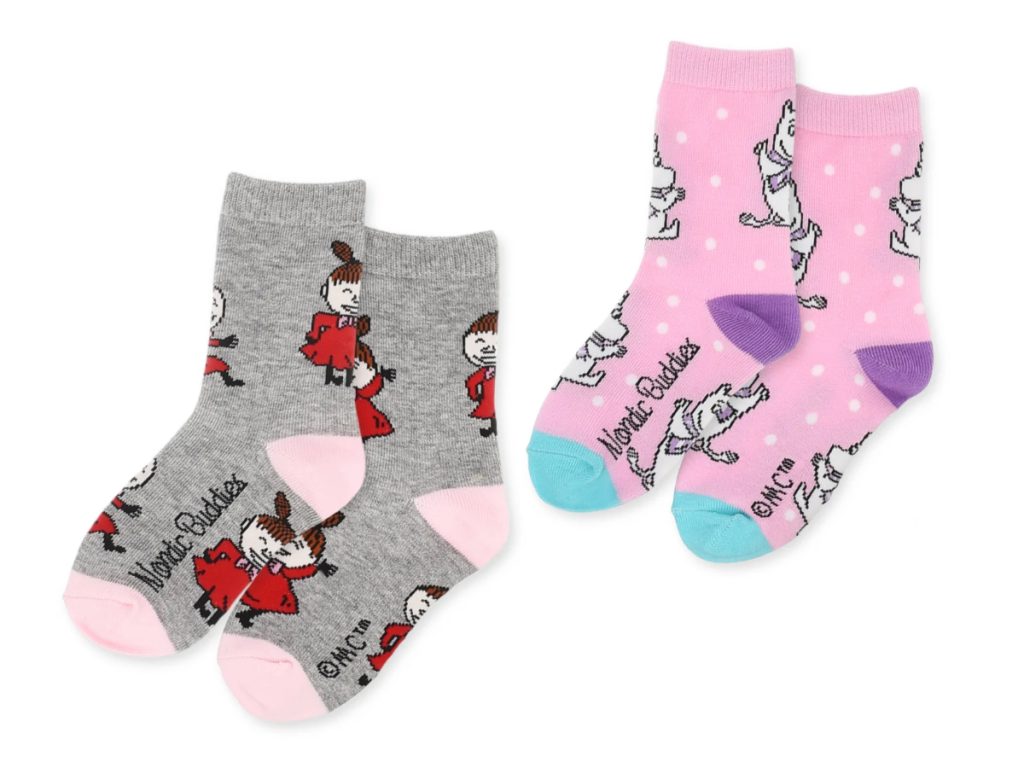 Moomin Barnasokkar 2pack Gráir og Bleikir