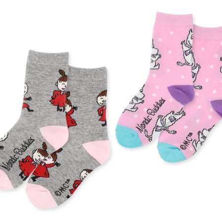 Moomin Barnasokkar 2pack Gráir og Bleikir