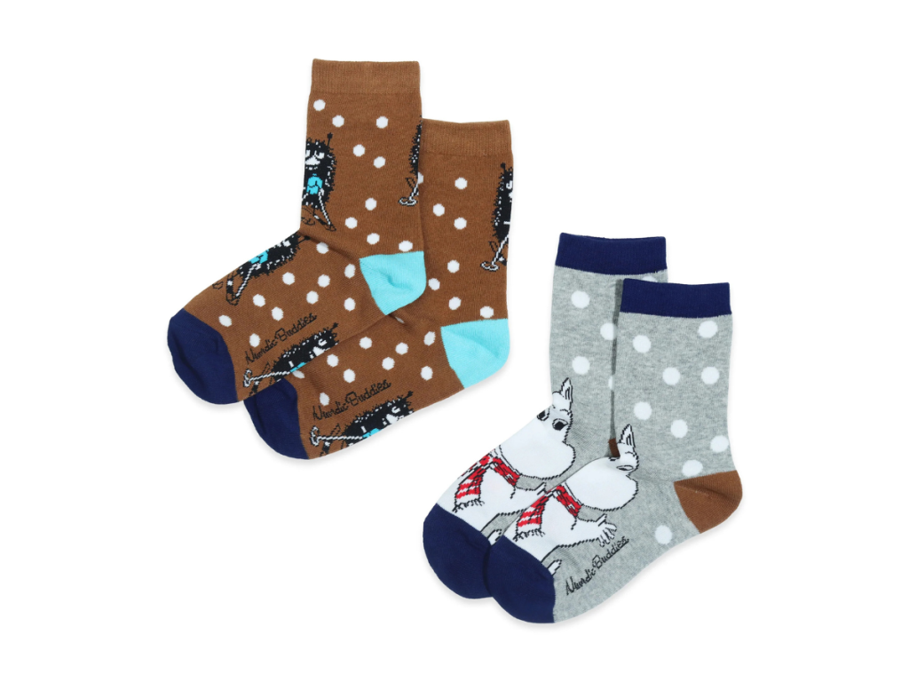 Moomin - Barnasokkar 2pack 37-39 Moomin Brown & Grey