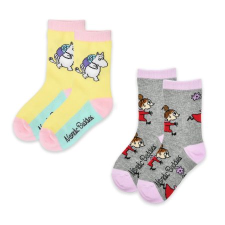 Moomin Barnasokkar 2pack Gulir og Gráir