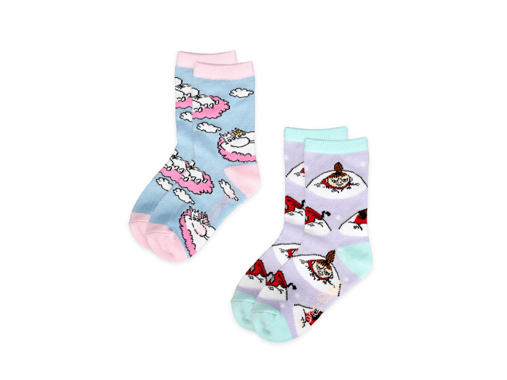 Moomin - Barnasokkar 2pack L.Blue&Pink/Liliac