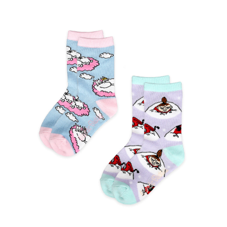 Moomin - Barnasokkar 2pack L.Blue&Pink/Liliac