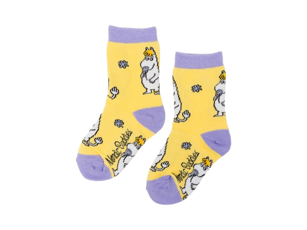 Moomin Barnasokkar Snorkstelpa Blóm Purple & Yellow