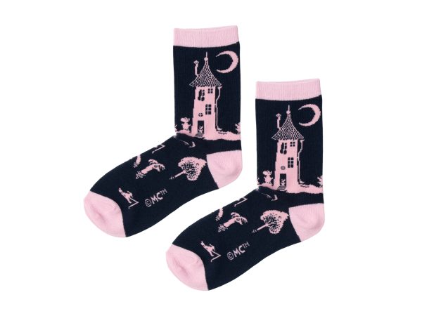 Múmínsokkar 36-42 Múmínhúsið Nótt Black/Pink