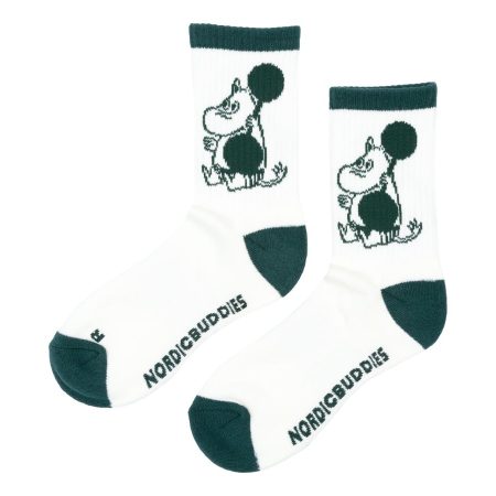 Múmínsokkar 36-42 Sport Moomintroll White/Dark Green