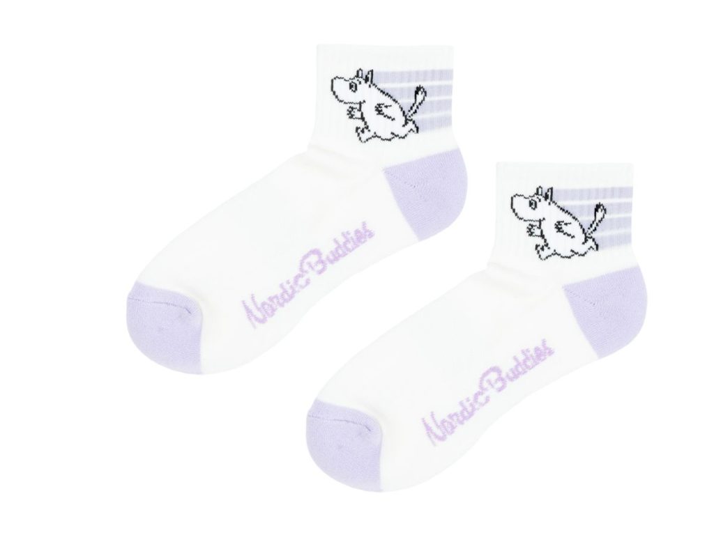 Ökklasokkar 36-42 Múmínsnáði White/Purple