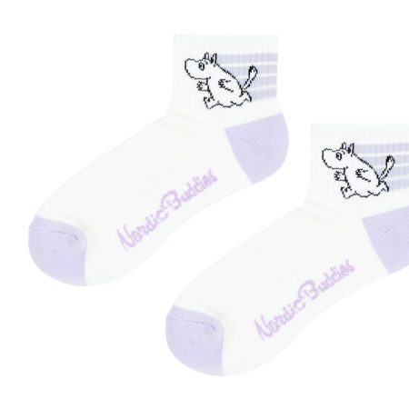 Ökklasokkar 36-42 Múmínsnáði White/Purple