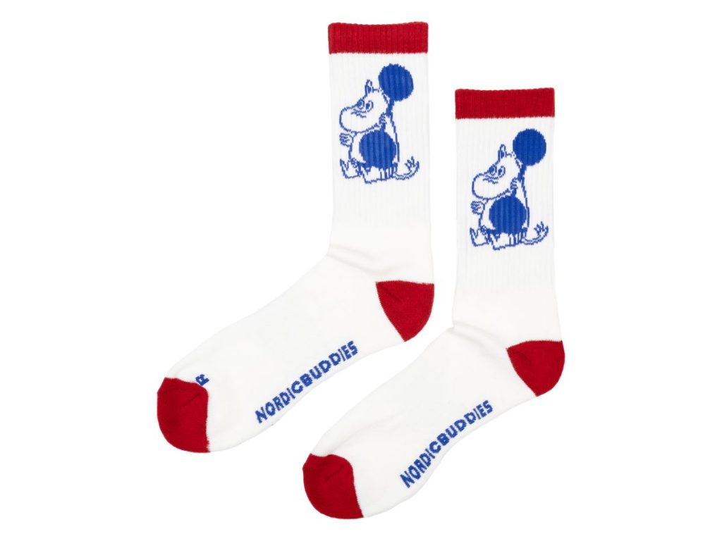 Múmínsokkar 40-45 Sport Moomintroll White/Red