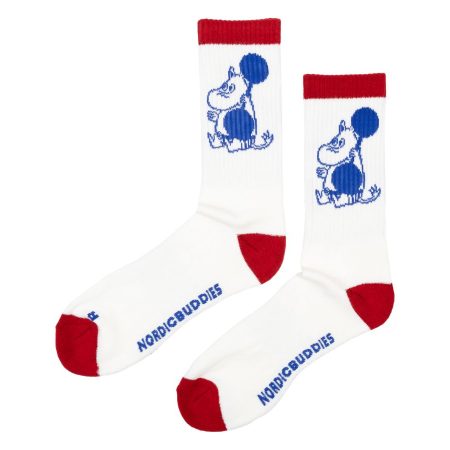 Múmínsokkar 40-45 Sport Moomintroll White/Red