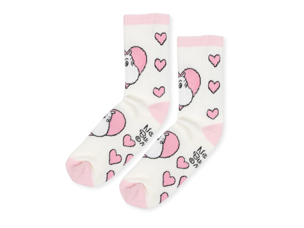 Múmínsokkar 36-42 Retro Love White/L.Pink