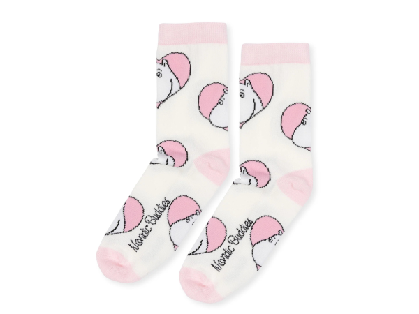 Múmínsokkar 36-42 Love White/L.Pink