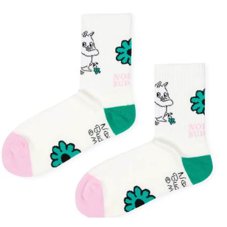 Múmínsokkar 36-42 Retro Flower White/Green