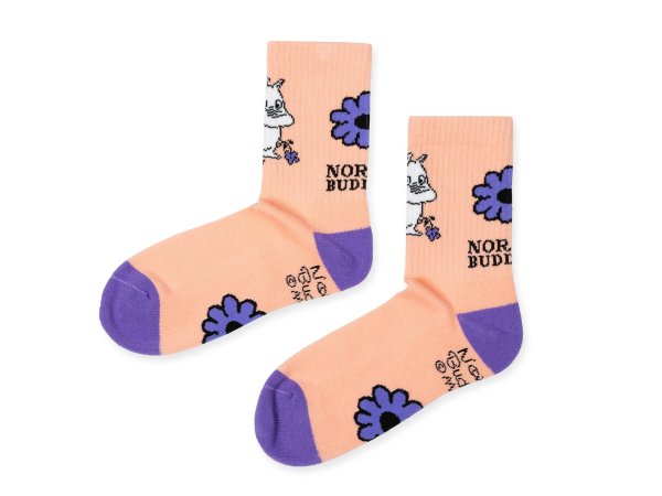 Múmínsokkar 36-42 Retro Flower Peach/Purple