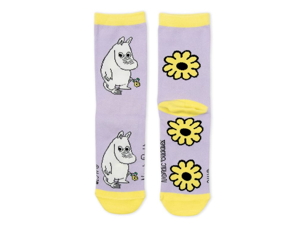 Múmínsokkar 36-42 Múmínsnáði & Blóm Purple/Yellow