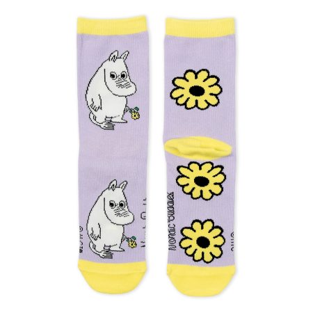 Múmínsokkar 36-42 Múmínsnáði & Blóm Purple/Yellow