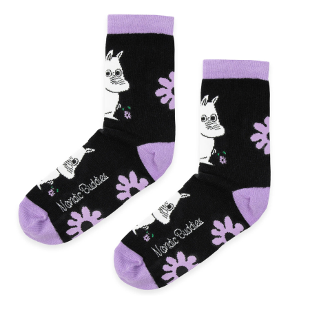 Múmínsokkar 36-42 Moomin Flower Black/Purple