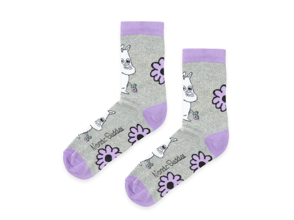 Múmínsokkar 36-42 Moomin Flower Grey/Purple