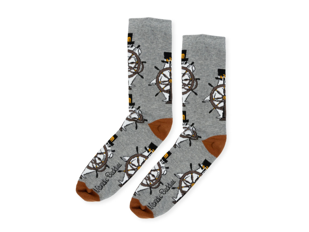 Múmínsokkar 40-45 Moominpappa Wheel Grey/Brown