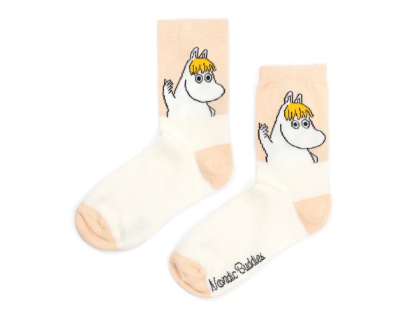 Múmínsokkar 36-42 Snorkstelpan Beige/White