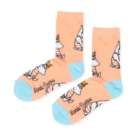 Múmínsokkar 36-42 Snorkstelpan Peach/Turquoise