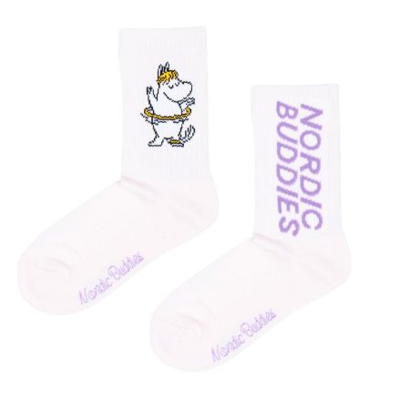 Múmínsokkar 36-42 Retro Snorkmaiden White/Light Purple