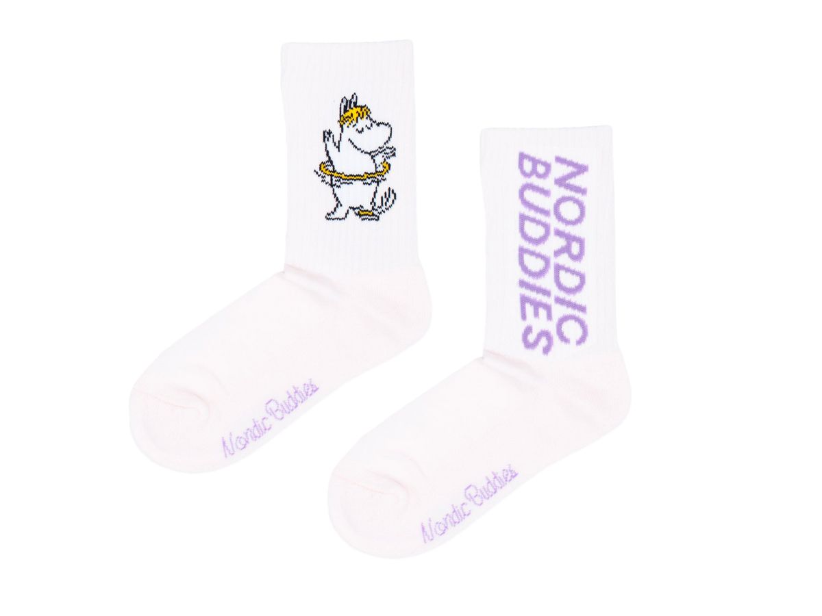 Múmínsokkar 36-42 Retro Snorkmaiden White/Light Purple