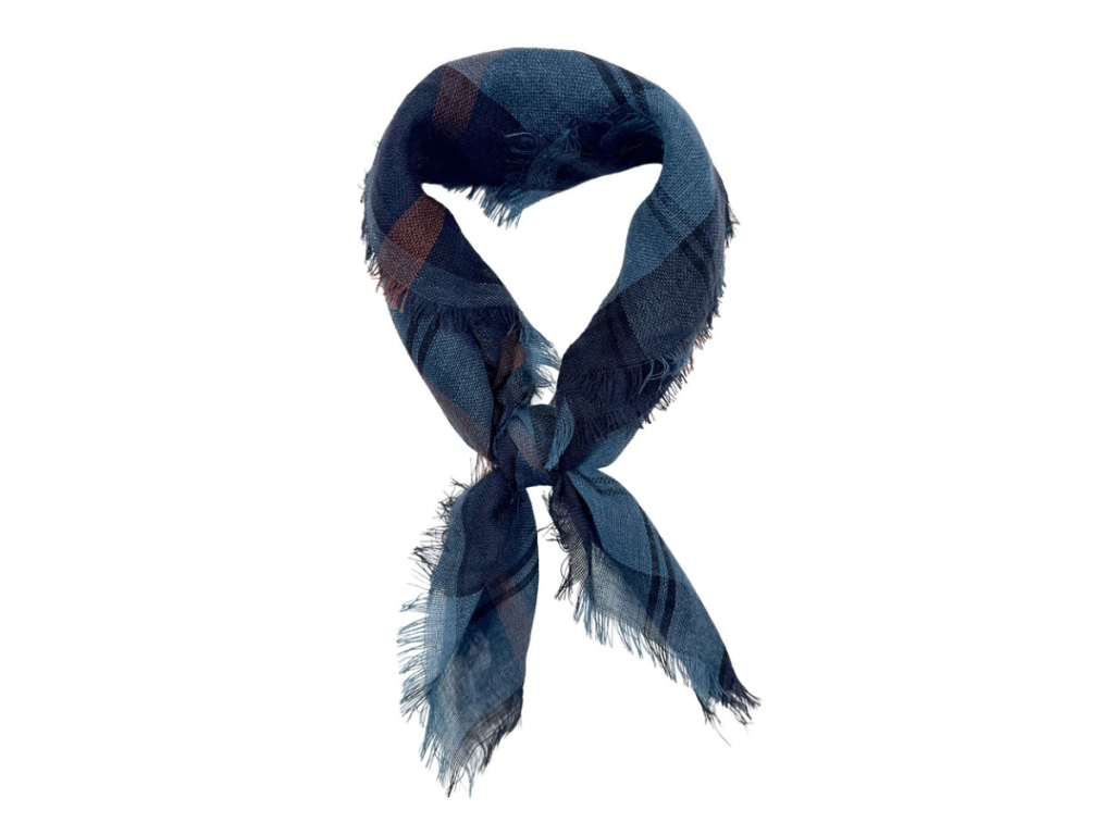 Farmers Market - Krossnes Ullarklútur Blue Plaid