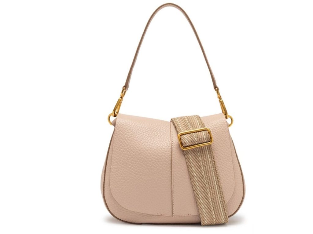 Gianni Chiarini - HELENA ROUND Leðurtaska 28x16cm Pink Salt