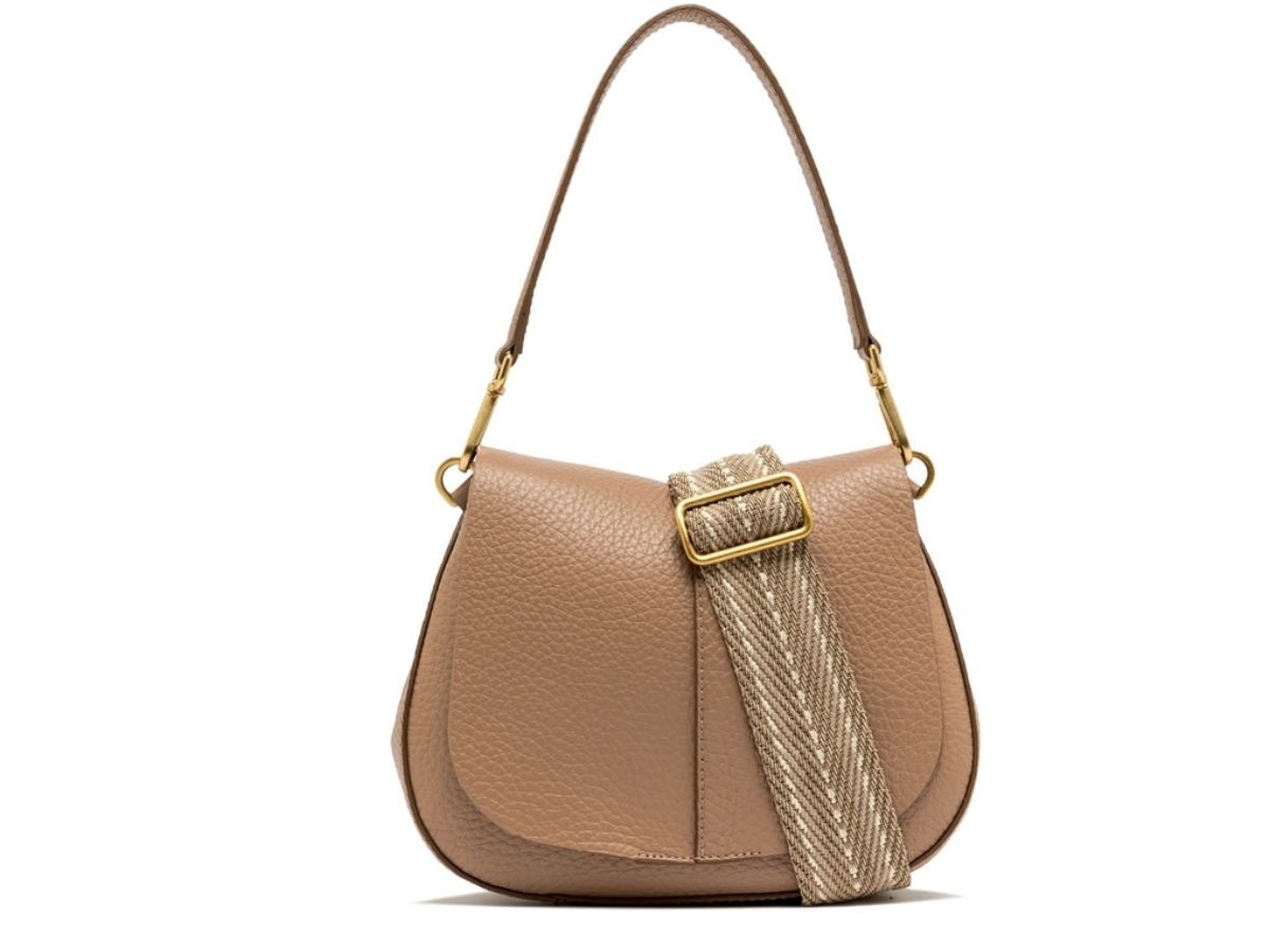 Gianni Chiarini - HELENA ROUND Leðurtaska 28x16cm Clay/Cognac