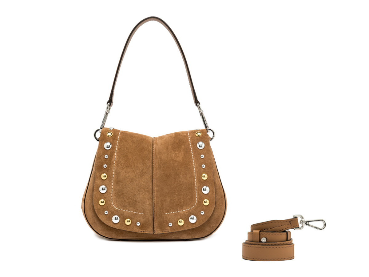 Gianni Chiarini - HELENA ROUND Taska Rúskinn Stór Caramel