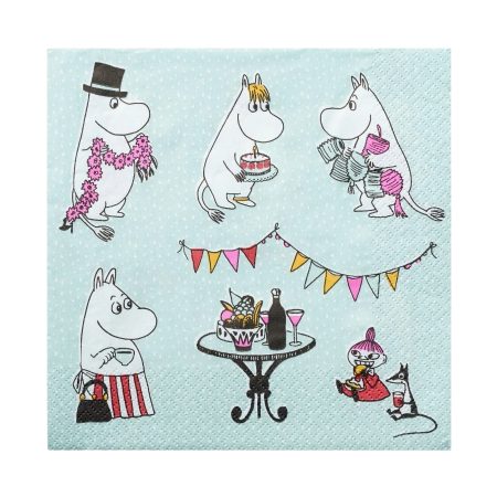 Moomin Servíettur Stórar Kestit Mint