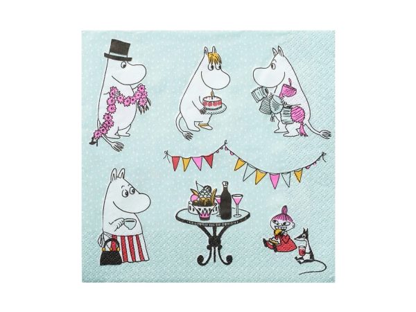 Moomin Servíettur Stórar Kestit Mint